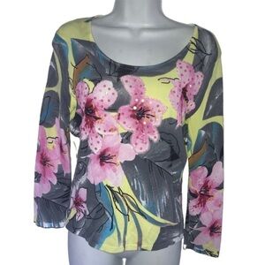 Ladies Floral Beaded Detail Stretch Women Top S*